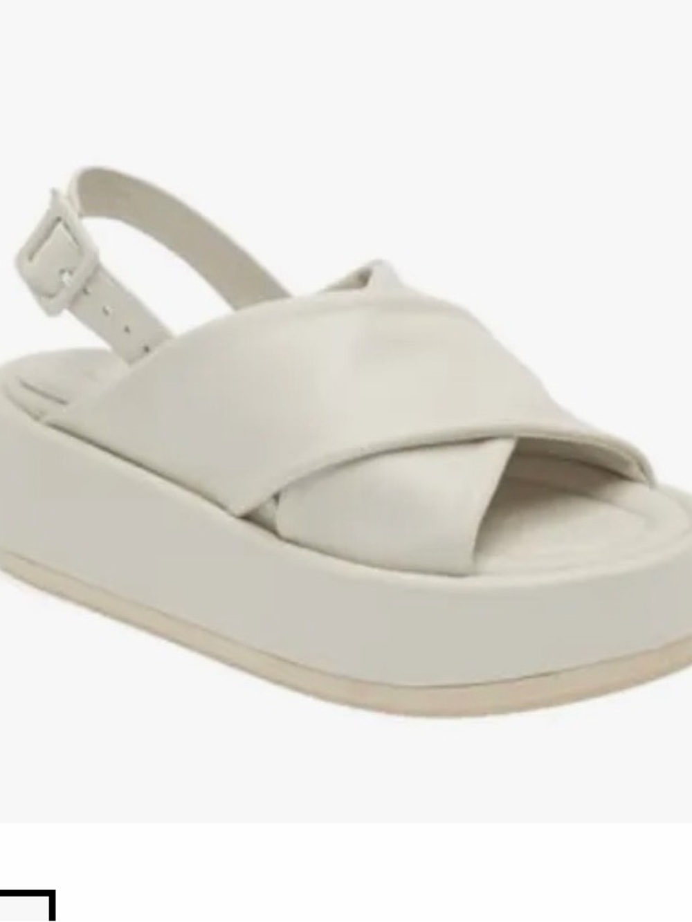 Paloma Barcelo Cream Crisscross Slingback Platform Sandals